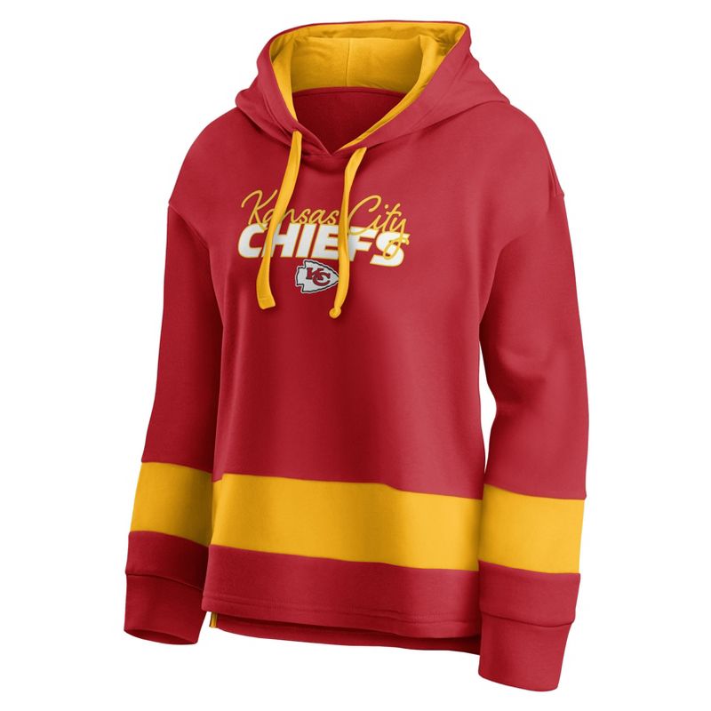 NFL Kansas City Chiefs Women&#39;s Halftime Adjustment Long Sleeve Fleece Hooded Sweatshirt, 2 of 4