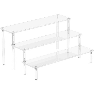 Acrylic Display Risers, 3 Tier Perfume Organizer Stand, Clear Cupcake Stand Holder, Large Shelf Risers