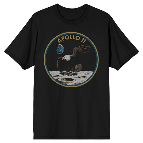 Nasa Apollo 11 Men\'s : T-shirt-large Target Landing Black Eagle