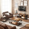 VASAGLE Coffee Table Cocktail Table with Storage Shelf and X-Shape Steel Frame  Rustic Brown and Black - 4 of 4