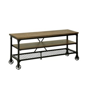 Engley Industrial Wood 54-inch TV Stand in Medium Oak - Furniture of America - 1 of 4