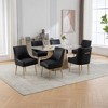SEYNAR Modern Glam PU Leather Dining Chair or Vanity Chair Set of 6 with Rear Handle - 2 of 4
