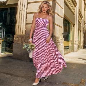 Women's Elegant Chevron Printed Maxi Dress - Cupshe - 1 of 4