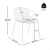 SKRAN Set of 2 Patio Dining Chairs, Stackable Chairs with Breathable Design Modern Simple Art Style,Metal Legs and Plastic Backrest - 3 of 4