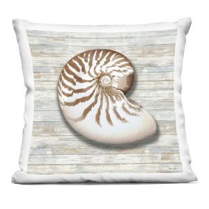 Stupell Industries Cowrie Shell on Shiplap Indoor Decorative Throw Pillow, 18 x 18 - 1 of 3