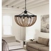 Cal Lillington 60W x 4 Glass Pendant Light with Burlap Roped Half Dome Shade - 4 of 4