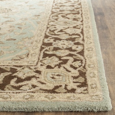 Handmade Heirloom Green & Brown Wool 6' x 9' Tufted Area Rug