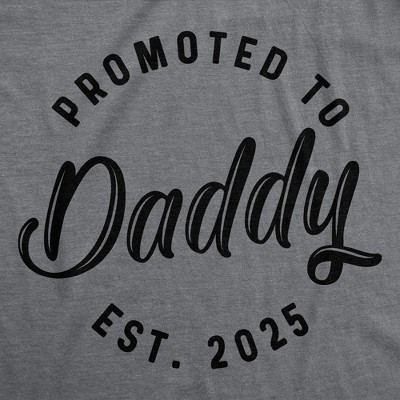 Мужские футболки Crazy Dog T-Shirts, Inc. Mens Funny T Shirts Promoted to Daddy 2025 Sarcastic Family New Baby Graphic Tee for Men - Crazy Dog Men's T Shirt Gift for Dad Dark Grey L — фото 2