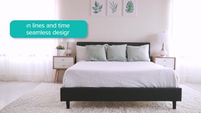 Anya Chic Avant-Garde White Upholstered Queen Bed with Wood Frame