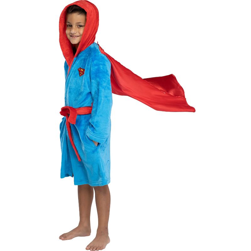 DC Comics Kids Superhero Plush Fleece Hooded Costume Robe, 4 of 5