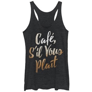 Women's CHIN UP Cafe S'il Vous Plait Racerback Tank Top - 1 of 3