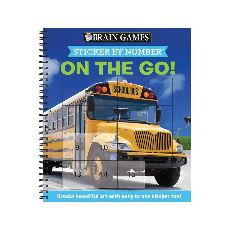 Brain Games - Sticker by Number: On the Go (Easy - Square Stickers) - by  Publications International Ltd & New Seasons & Brain Games (Spiral Bound), 1 of 2