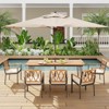 Costway 86.5-Inch Outdoor Dining Table with Acacia Wood Tabletop & Metal Legs Umbrella Hole - 2 of 4
