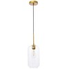 Elegant Lighting Collier 1 light Brass and Clear glass pendant - 3 of 4