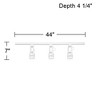Pro Track Layna 3-Head LED Ceiling or Wall Track Light Fixture Kit Linear Bullet Spot Light GU10 Dimmable White Metal Modern Kitchen Bathroom 44" Wide - 4 of 4