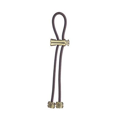 Pulleez Gold Knot Metal Charms on a Brown Elastic Hair Tie, 1 each