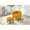 Modern Accent Chair,Upholstered Arm Chair Corduroy Single Sofa Chair with Ottoman Foot Rest Comfy Armchair - 3 of 4