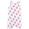 Hudson Baby Infant Girl Cotton Rompers 3pk, Bright Flamingo - 3 of 4