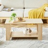 CENGHU Modern Practical Walnut Textured Coffee Table, Double Layered Tea Table with MDF, End Table, Side Table for Living Room, Dining Room, Bedroom - 2 of 4