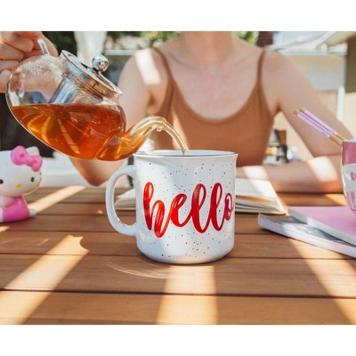Hello Kitty Speckled Ceramic Camper Mug, 20 Ounces
