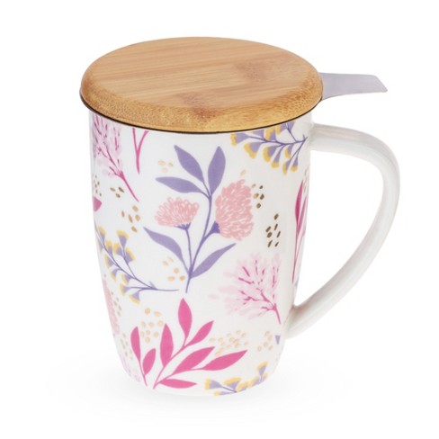 Pinky Up Delia Good Morning Gorgeous Ceramic Tea Mug And Infuser, Loose  Leaf Tea Accessories, Travel Tea Cup, 18 Oz Capacity : Target