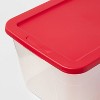 56qt Non-Latching Storage Bin Clear Base with Rocket Red and Regal Green Lids - Brightroom™ - image 3 of 4