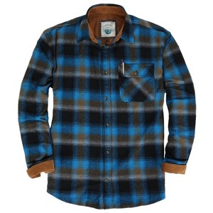 Gioberti Men's Long Sleeve Brushed Flannel Plaid Checkered Shirt with Corduroy Contrast - 1 of 2