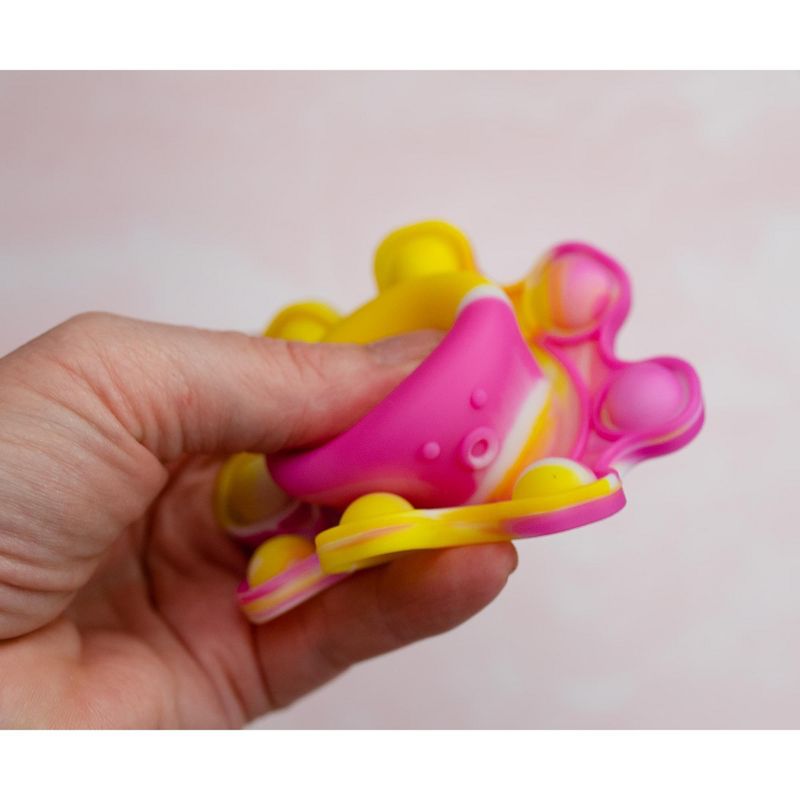Toynk Pop Fidget Toy Yellow & Pink Octopus 8-Button Silicone Bubble Popping Game, 4 of 8