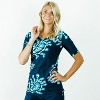 Calypsa Women's Above The Elbow Sleeve UPF 50+ Lena Swim Top - 2 of 4