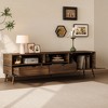 70.8 Inch Natural TV Stand with 2 Drawers 1 Drop-down Door Media Console Table for TVs up to 80 Inches for Living room Bedroom - 2 of 4
