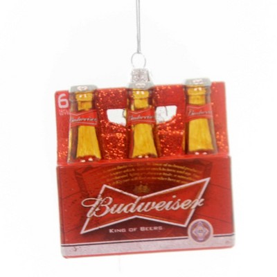 Holiday Ornaments Budweiser 6 Pack Ornament Mouth Blown Hand Painted  -  Tree Ornaments
