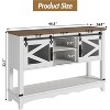 Rustic Farmhouse Console Table with Sliding Barn Doors, Storage Cabinet Entryway Table, Sofa Table for Living Room, Hallway, Modern Rustic Furniture - 2 of 4