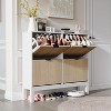 Acekool Shoe Cabinet Storage with 4 Flip Drawers, Adjustable Shelves & Metal Legs - 3 of 4
