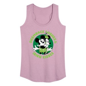 Women's - Disney - Shamrock Wishes Irish Kisses Graphic Racerback Tank - 1 of 4