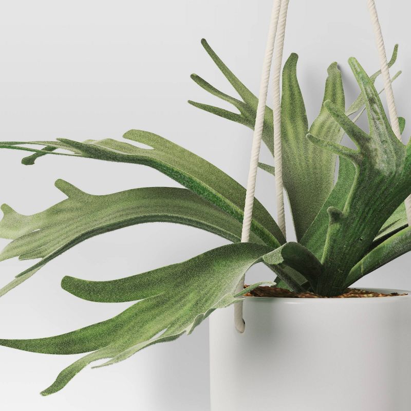 12&#34; Hanging Staghorn Fern Artificial Plant - Threshold&#8482;, 4 of 5