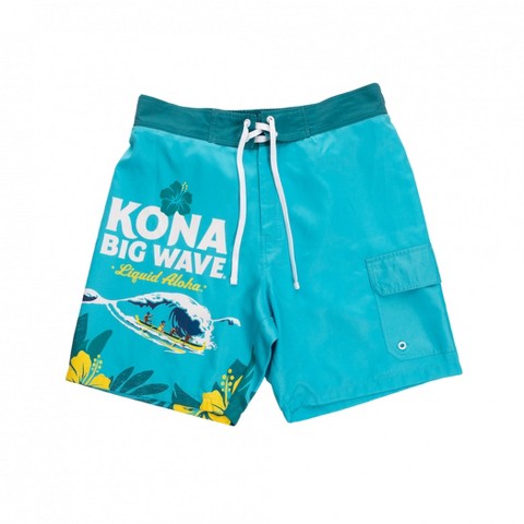 Busch Mens Kona Big Wave Label Art Board Shorts - Small