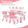 Costway Kids Height Adjustable Table and 4 Chairs Set with Graffiti Desktop - 3 of 4