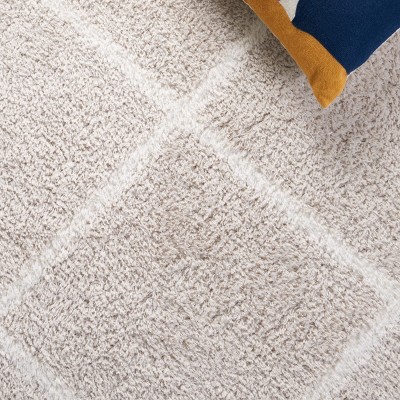 Tahoe Shag Gray and White Hand-knotted Runner Rug 2' x 9'