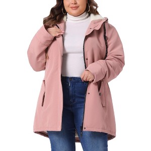 Agnes Orinda Women's Plus Size Fall Long Sleeve Hooded Warm Barn Jackets with Pockets - 1 of 4