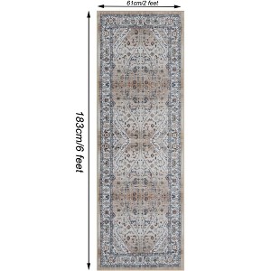 Area Rugs Rug for Living Room Washable Rug, Non Slip Water Repellent Floor Carpet, Low Pile Soft Vintage Rug for Bedroom Dining Room Indoor - 1 of 4