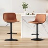 Fontoi Accent Chairs, Mid Century Modern Bar Stools Set of 2, Adjustable Counter Height Stools with Back for Kitchen Island, Brown, 16.9"*14.2"*33.8" - 3 of 4