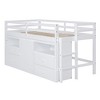 TiramisuBest Twin Size Loft Bed with 4 Storage Drawers, Underneath Cabinet & Shelves, Solid Wood Frame with Guardrails, Gray - 4 of 4