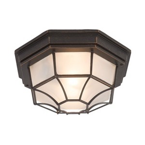 Yosemite Home Decor 3902LIORB Serge Collection Incandescent Exterior, 2-Light Flush Mount/10.75-Inch, Oil-Rubbed Bronze Frame, 24 Piece - 1 of 4