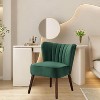 Modern Velvet Accent Chair Set of 2, Soft Upholstered Living Room Chair with Wooden Legs - 2 of 4