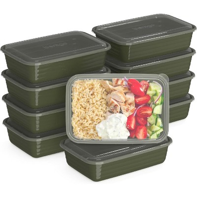 20-Piece Lightweight, Durable, Reusable BPA-Free 1-Compartment Containers - Microwave, Freezer, Dishwasher Safe