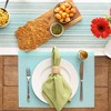 DII PVC Doubleframe Indoor/Outdoor Placemat Set/6, Aqua, 13x17.25" - 3 of 4