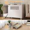 DOMETOUR White Cat Litter Box Enclosure, Hidden Litter Box Furniture, Wooden Pet House End Table, Storage Cabinet for Living Room/Bedroom - 2 of 4