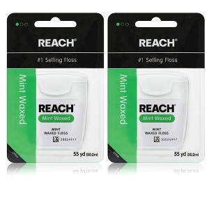 REACH Waxed Dental Floss, Mint, Plaque Remover for Teeth, for Adults & Kids (Pack of 2) - 1 of 3