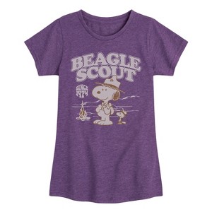 Girls' - Peanuts - Scout Fire Fitted Short Sleeve Graphic T-Shirt - 1 of 4