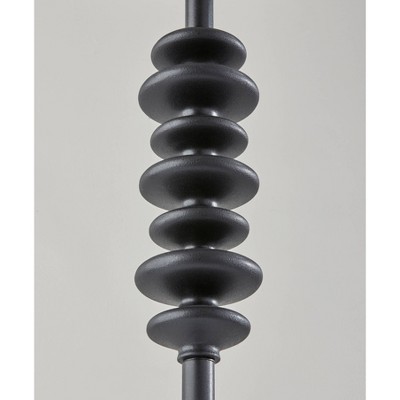 Beatrice Black Polyresin Floor Lamp with Taupe Shade